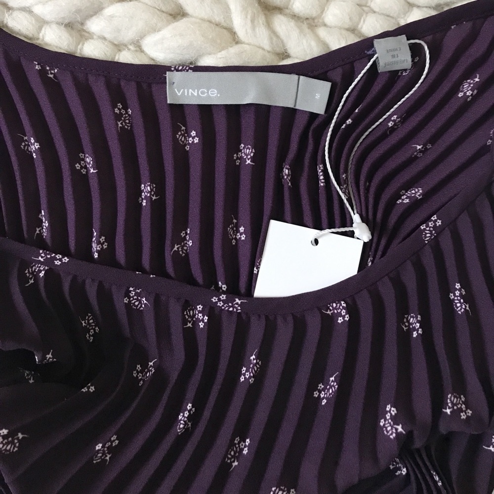 Vince Midi Dress Pleated Camisole Floral - Picture 3 of 7